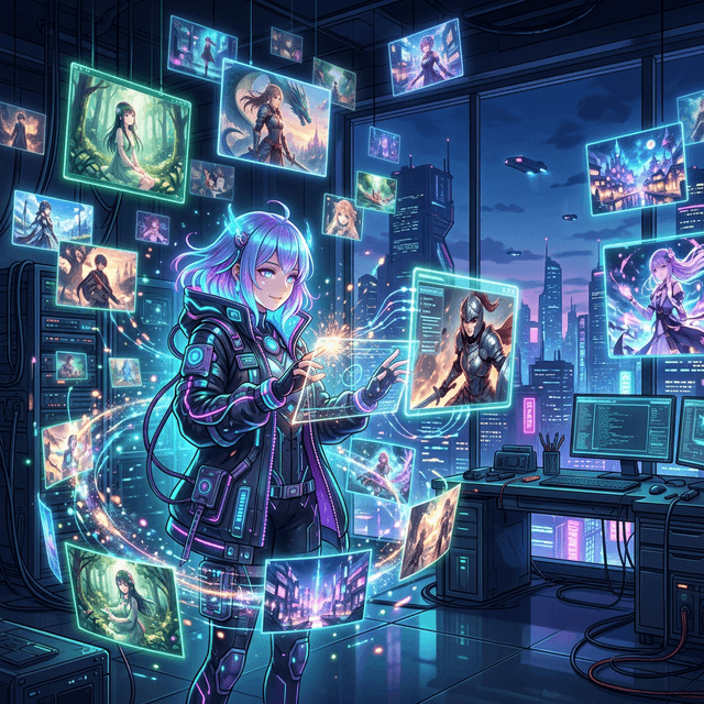 AI Anime Image Generator showcasing beautiful illustrations