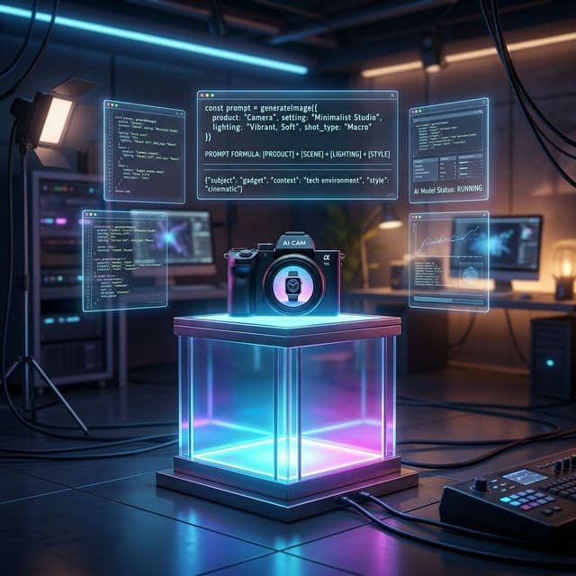 Product photo prompt templates for AI image generation