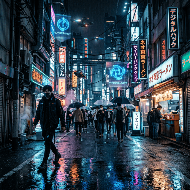 Cyberpunk Samurai girl generated by AI anime image generator