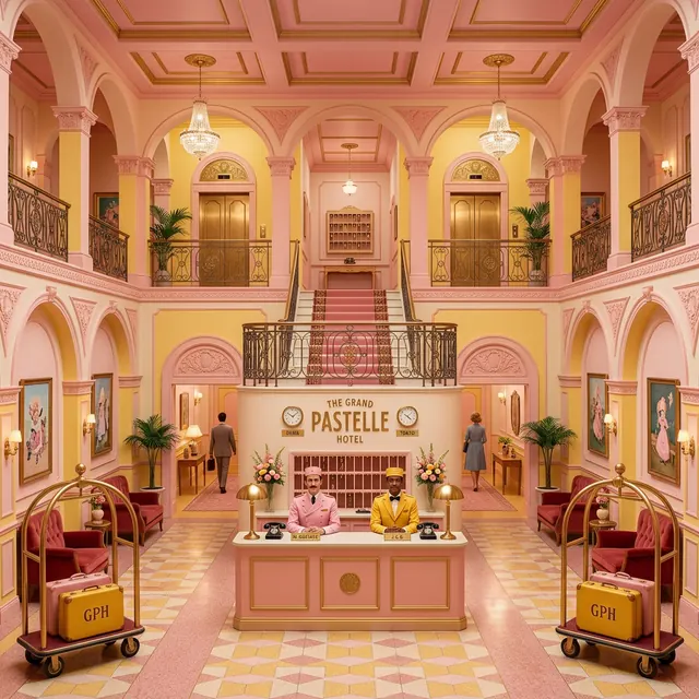 Wes Anderson image prompt - generated by imageprompt.online