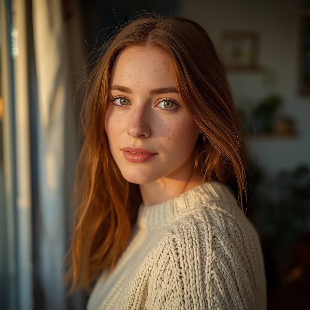 AI Recreated output for Warm Serene Portrait generated by DALL-E 3