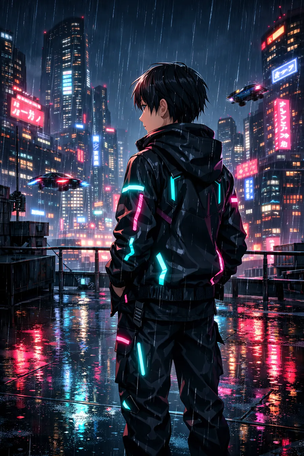 AI Recreated output for Cyberpunk Anime Image to Prompt Example generated by Leonardo AI